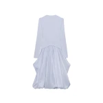 SIMKHAI Kenlie Taffeta Knit Midi Dress in Blue Haze