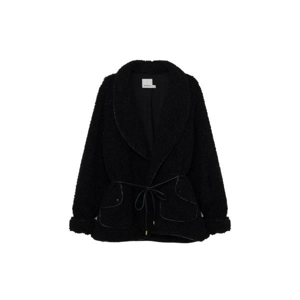 SIMKHAI Kimia Tie Waist Jacket in Black | Jackets | Coveti