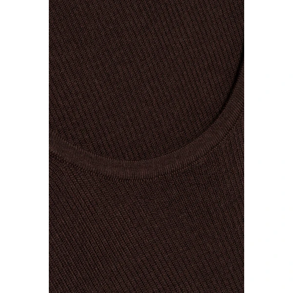 Kioni Silk Cashmere Tank in Chocolate - Image 6