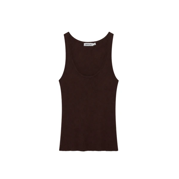 Kioni Silk Cashmere Tank in Chocolate