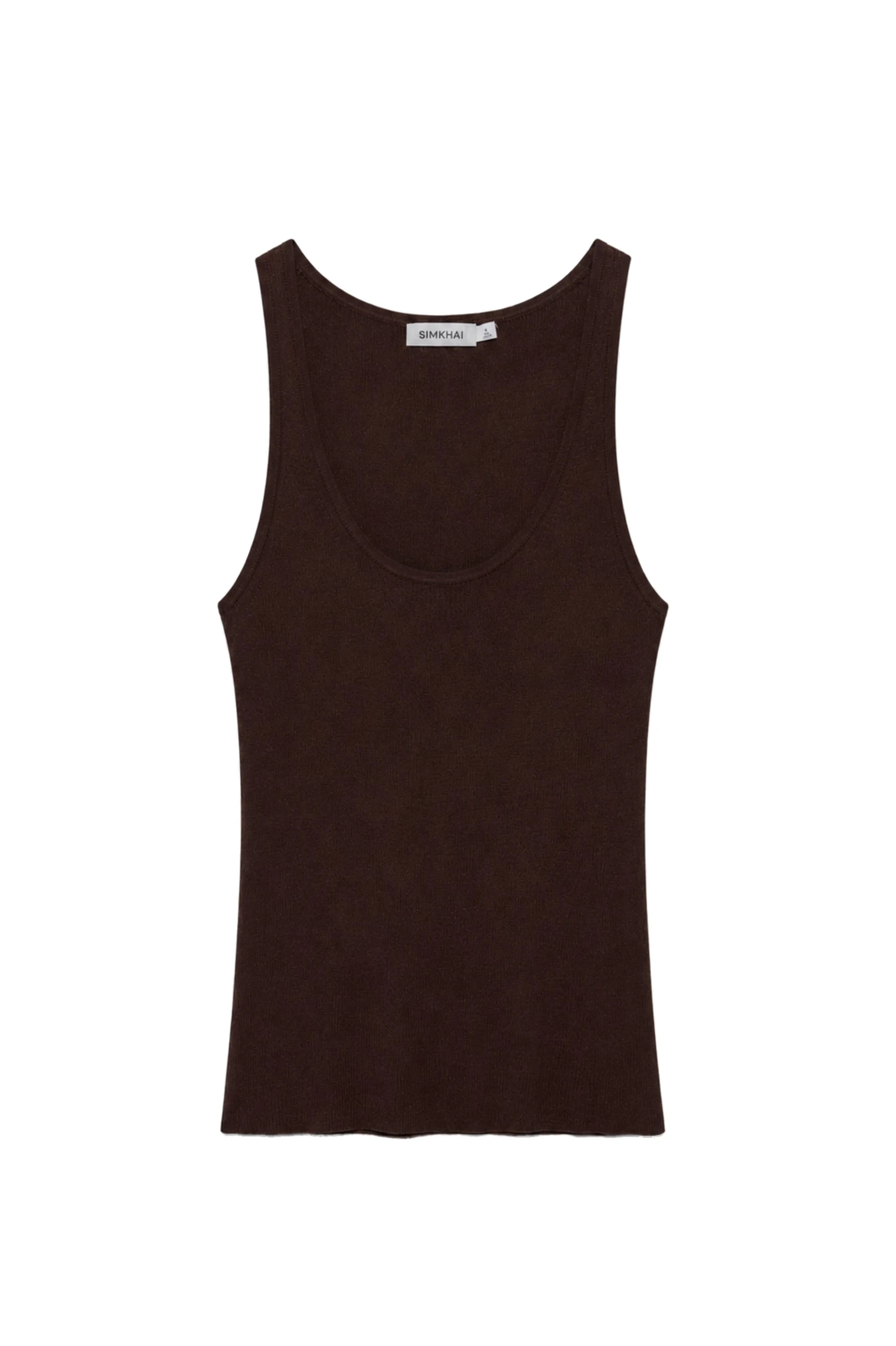 SIMKHAI Kioni Silk Cashmere Tank in Chocolate SIMKHAI Kioni Silk Cashmere Tank in Chocolate