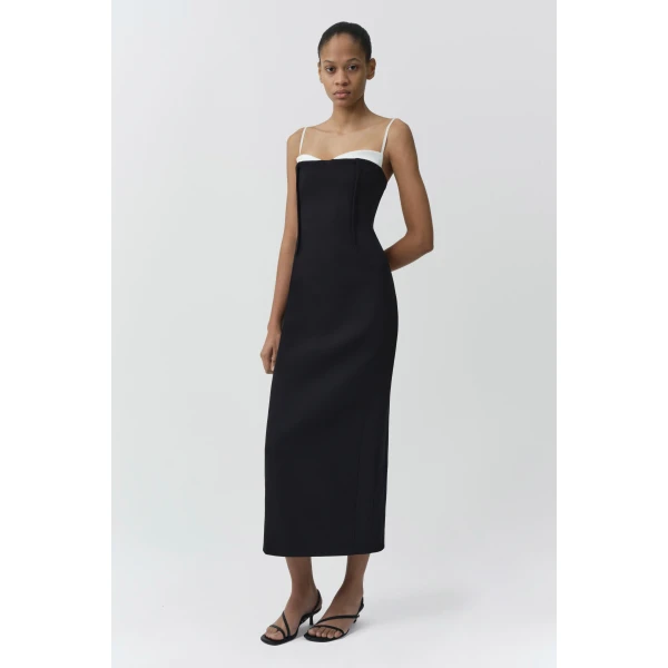 Kristen Midi Dress in Black Multi - Image 5