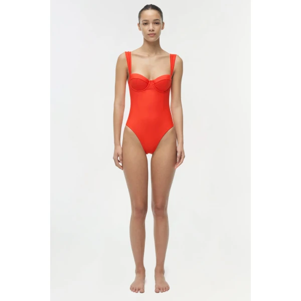 Kyle Bustier One Piece in Lobster - Image 6