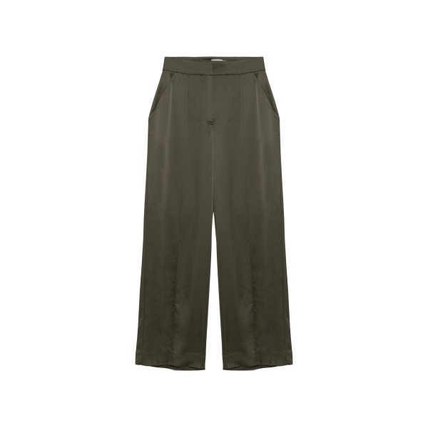 SIMKHAI Kyra Wide Leg Satin Pant in Sea Turtle