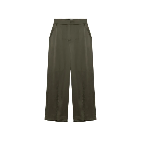 Kyra Wide Leg Satin Pant in Sea Turtle