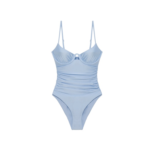 SIMKHAI Laine Ruched One Piece in Tidepool