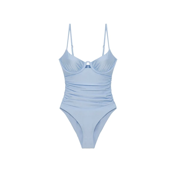 Laine Ruched One Piece in Tidepool