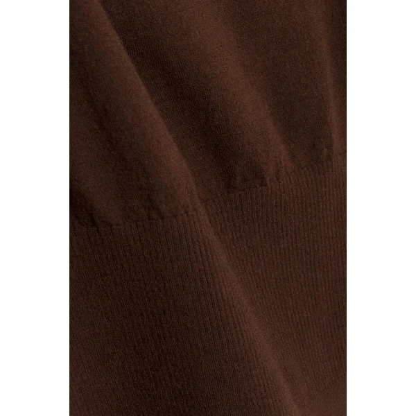 SIMKHAI Lavina Off Shoulder Knit Sweater in Chocolate