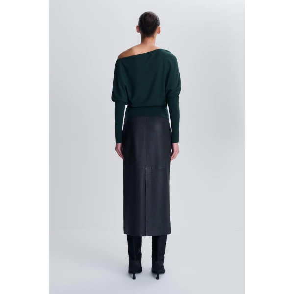 Lavina Off Shoulder Knit Sweater in Everglade - Image 5