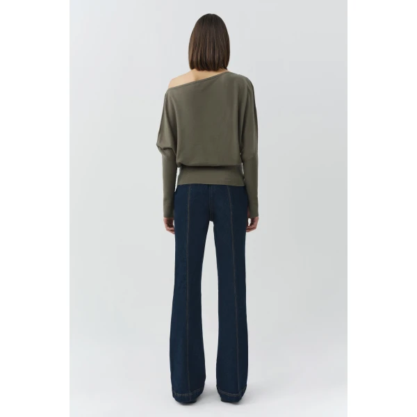 Lavina Off Shoulder Knit Sweater in Sea Turtle - Image 5