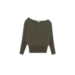SIMKHAI Lavina Off Shoulder Knit Sweater in Sea Turtle