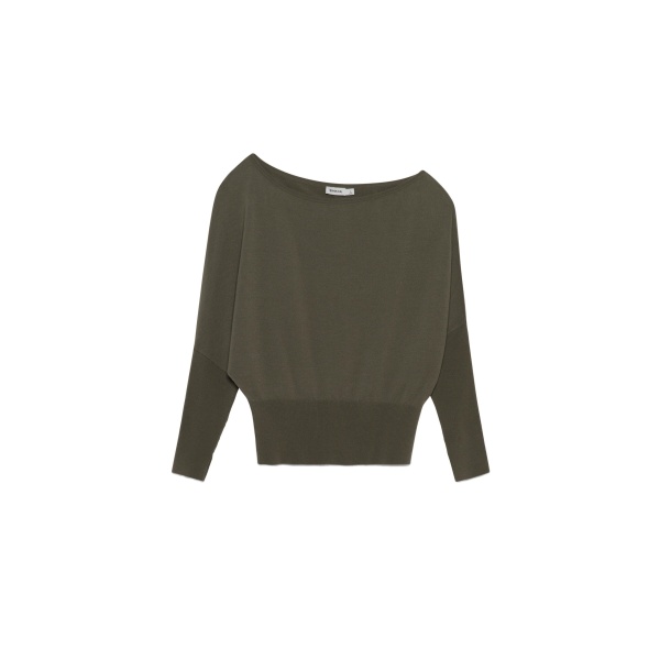 SIMKHAI Lavina Off Shoulder Knit Sweater in Sea Turtle