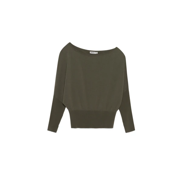 Lavina Off Shoulder Knit Sweater in Sea Turtle