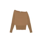 SIMKHAI Lavina Off Shoulder Sweater in Camel