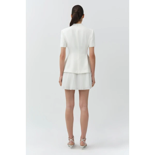 Leah Blazer Mini Dress in Ivory - Image 5