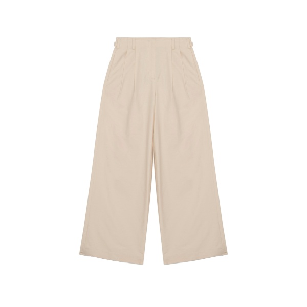 SIMKHAI Leroy Pleated Wide Leg Pant in Stone