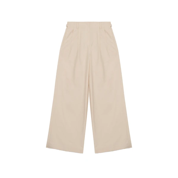 Leroy Pleated Wide Leg Pant in Stone