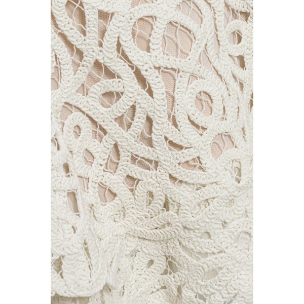 Lina Lace Mini Dress in White - Image 6
