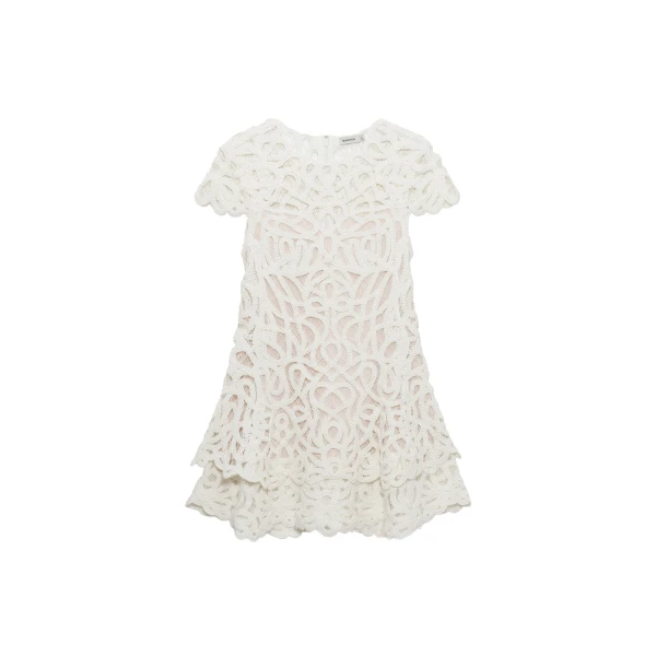 Lina Lace Mini Dress in White