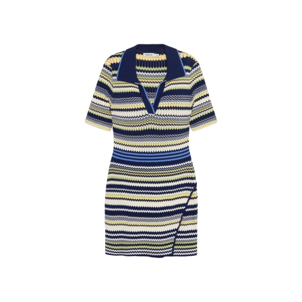 SIMKHAI Lira Knit Polo Mini Dress in Midnight Multi
