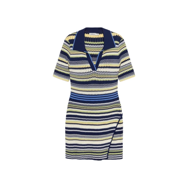 Lira Knit Polo Mini Dress in Midnight Multi