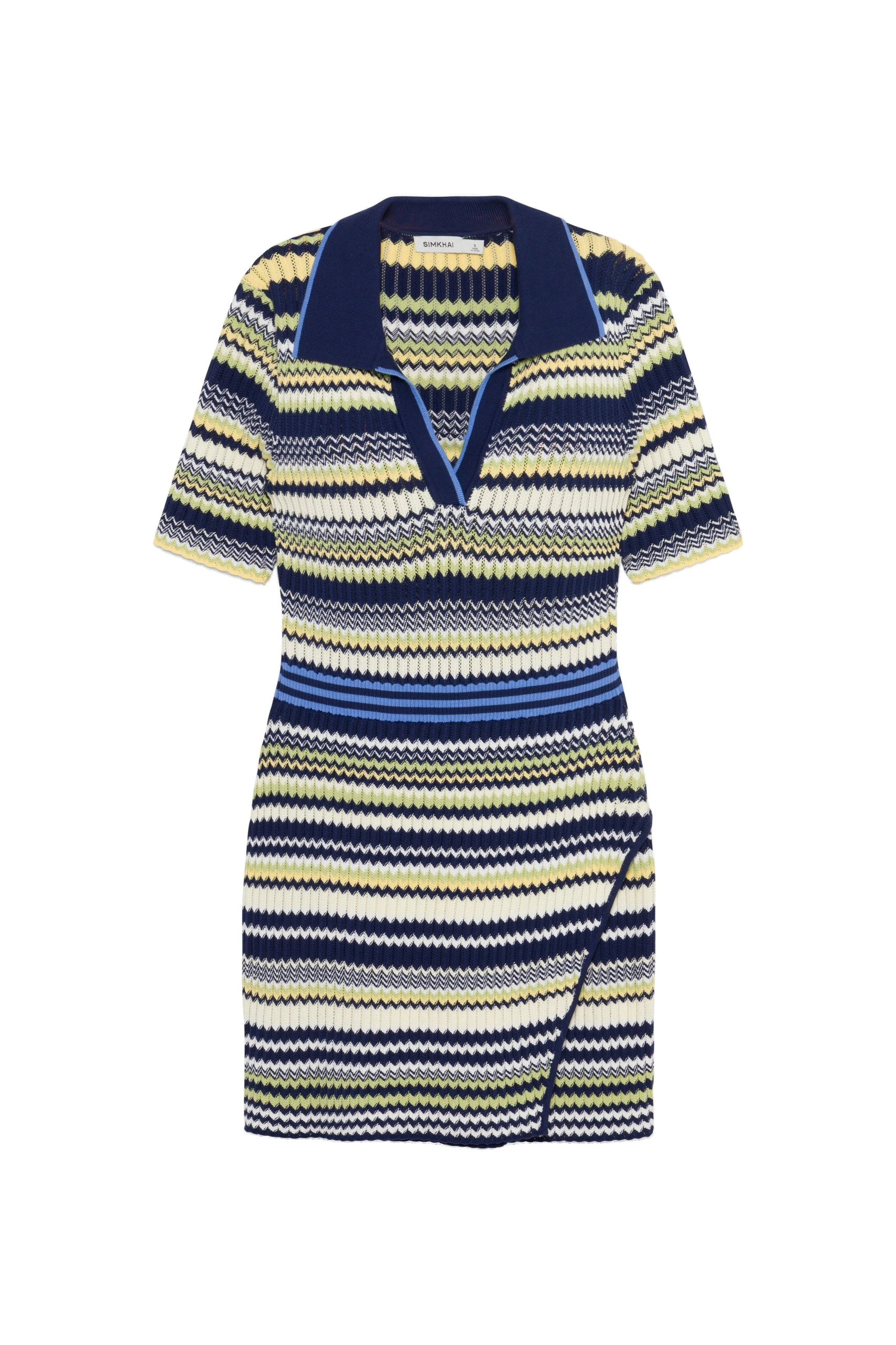 SIMKHAI Lira Knit Polo Mini Dress in Midnight Multi SIMKHAI Lira Knit Polo Mini Dress in Midnight Multi
