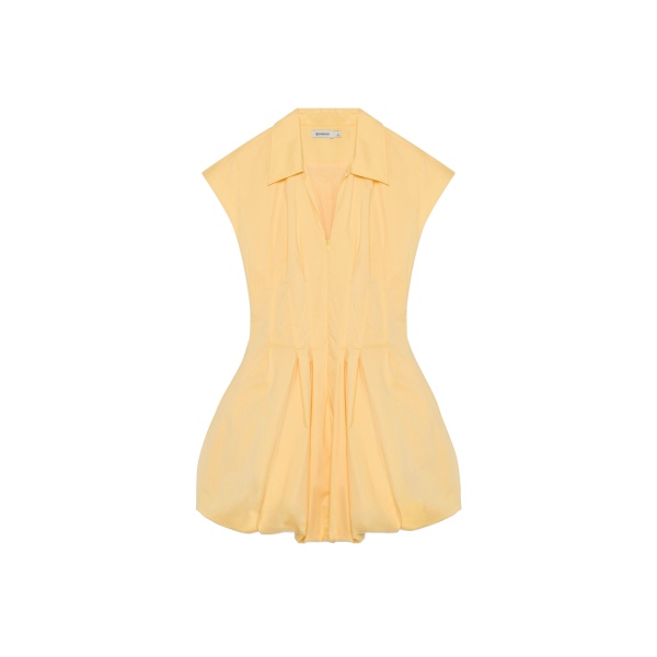 SIMKHAI Lirinne Cotton Bubble Mini Dress in Golden Haze