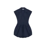 SIMKHAI Lirinne Cotton Bubble Mini Dress in Midnight