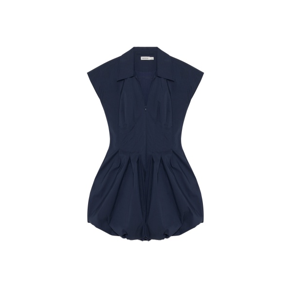 SIMKHAI Lirinne Cotton Bubble Mini Dress in Midnight