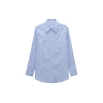 SIMKHAI Loen Shirt in Periwinkle Stripe