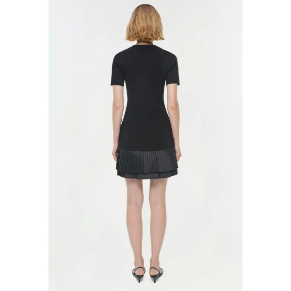 Lorin Taffeta Knit Midi Dress in Black - Image 5