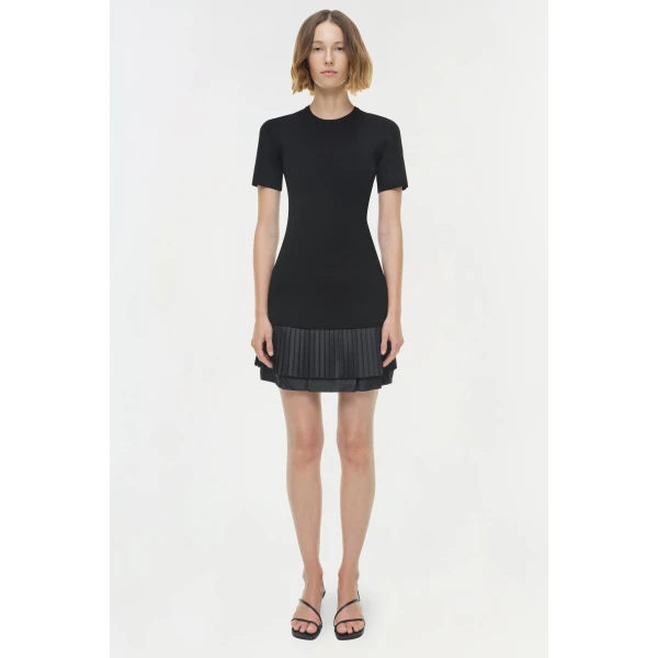 Lorin Taffeta Knit Midi Dress in Black - Image 6