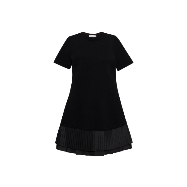 SIMKHAI Lorin Taffeta Knit Midi Dress in Black