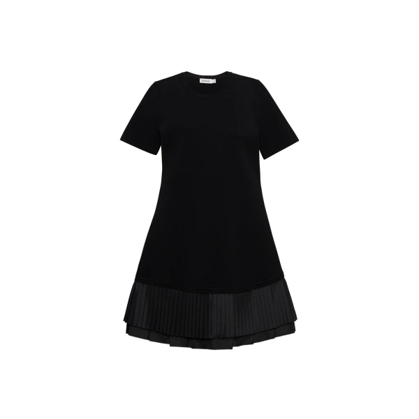 Lorin Taffeta Knit Midi Dress in Black