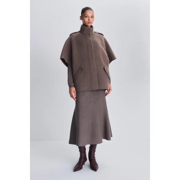 Luly Wool Poncho in Birch - Image 6