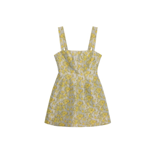 SIMKHAI Lydia Jacquard Mini Dress in Buttercream