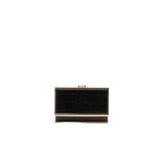 SIMKHAI Maddox Croc-Embossed Leather Clutch in Black