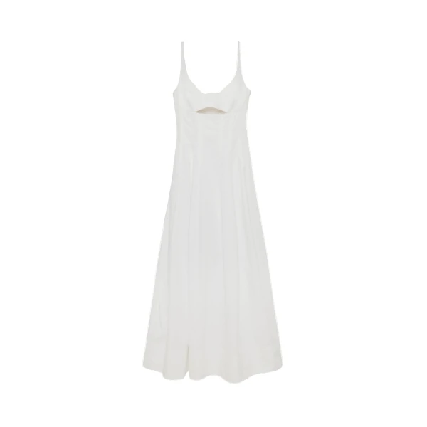 Maddy Cotton Midi Dress in White
