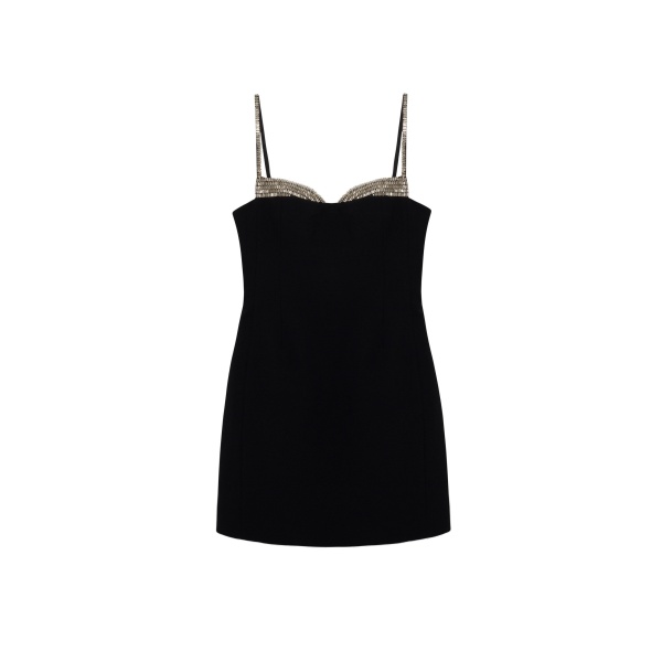 SIMKHAI Maeva Embellished Bustier Mini Dress in Black