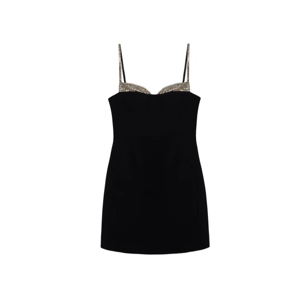 Maeva Embellished Bustier Mini Dress in Black