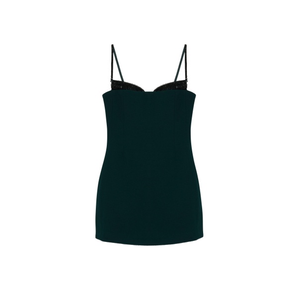 SIMKHAI Maeva Embellished Bustier Mini Dress in Dark Spruce