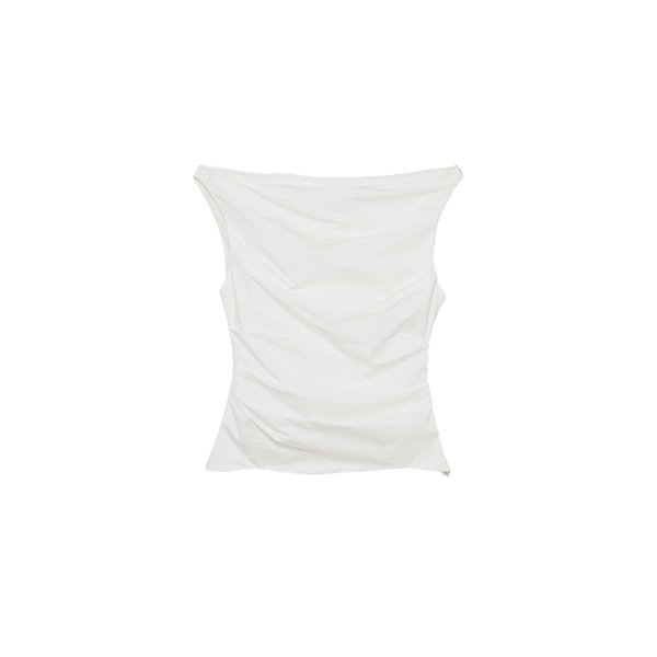 SIMKHAI Maisel Draped Cotton Top in White