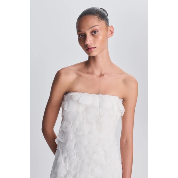 Malvina Feather Gown in Ivory - Image 6