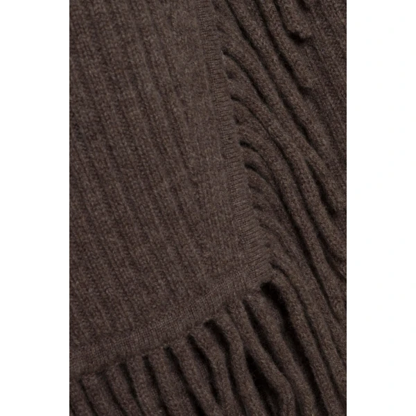 Margot Knit Fringe Mini Dress in Mushroom Melange - Image 6