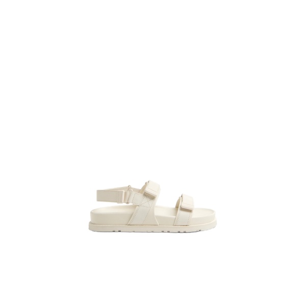 SIMKHAI Maris Leather Strappy Sport Sandal in Alabaster