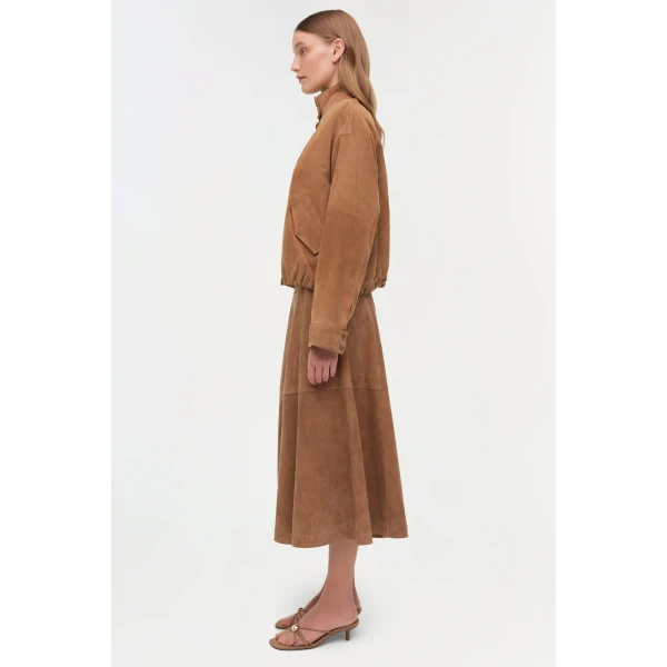 Marley Suede Jacket in Camel - Image 5