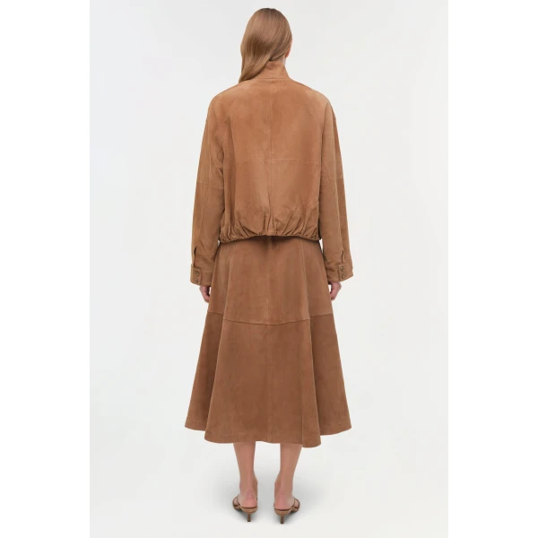 Marley Suede Jacket in Camel - Image 6