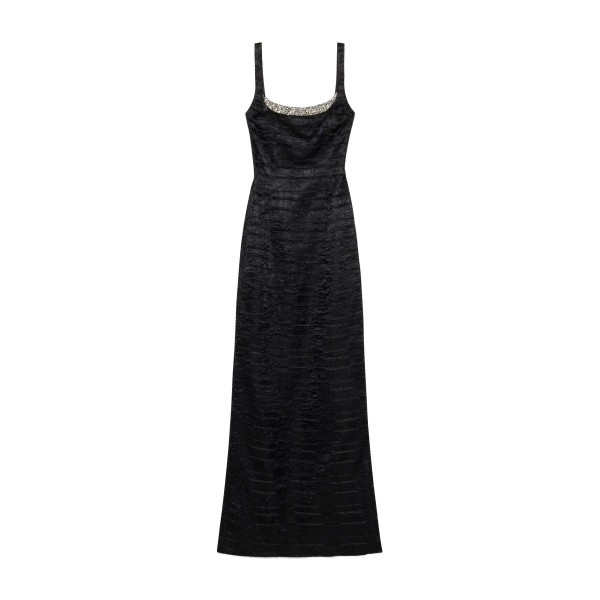 SIMKHAI Martina Embellished Satin Gown in Black