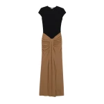 SIMKHAI Matilde Draped Jersey Gown in Black Multi
