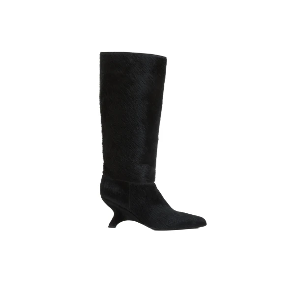 SIMKHAI Mel Calf Hair Knee High Boot in Black